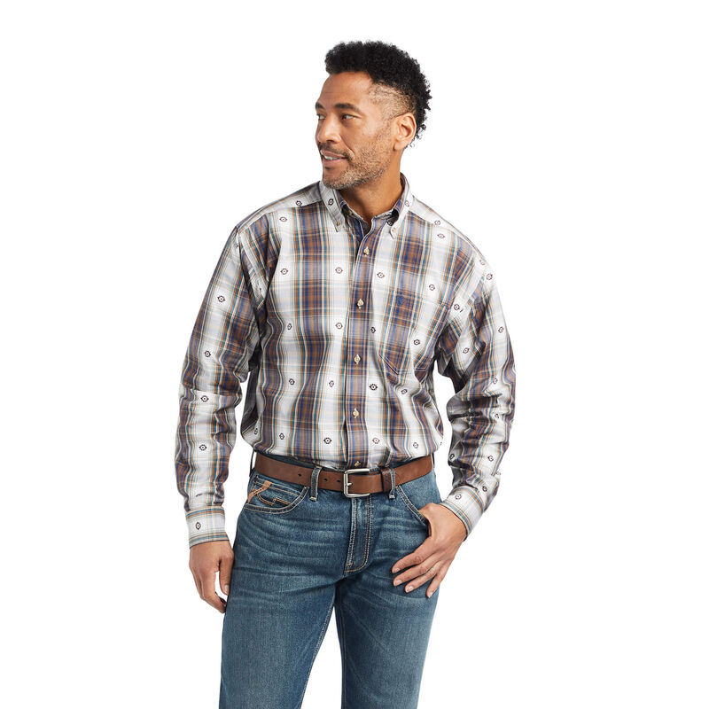 Ariat Hemden Herren - Pro Series Geoffrey Classic Fit Blau/Braun/Weiß ( PFRTW-3540 )